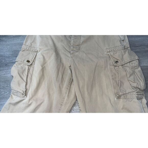 Ralph Lauren Pants Mens 40x30 Khaki Cargo Polo 67 Chino Vintage 90s DISTRESS Y2K - Picture 5 of 13